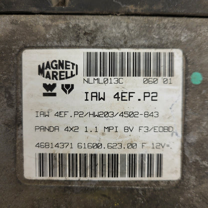 FIAT PANDA 1.1 ECU / 46814371 / IAW 4EF.P2 / 61600.623.00 / HW203 / MAGNETI MARELLI