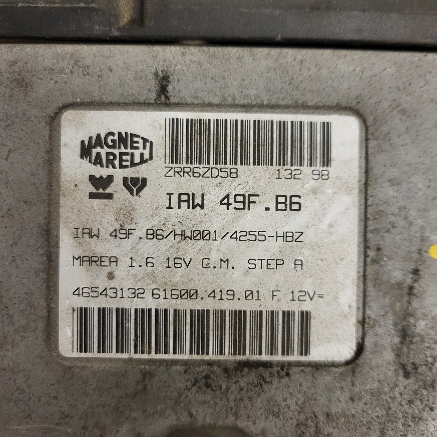 FIAT MAREA 1.6 16V ECU / IAW 49F.B6 / 46543132 / HW001 / 61600.419.01 / MAGNETI MARELLI