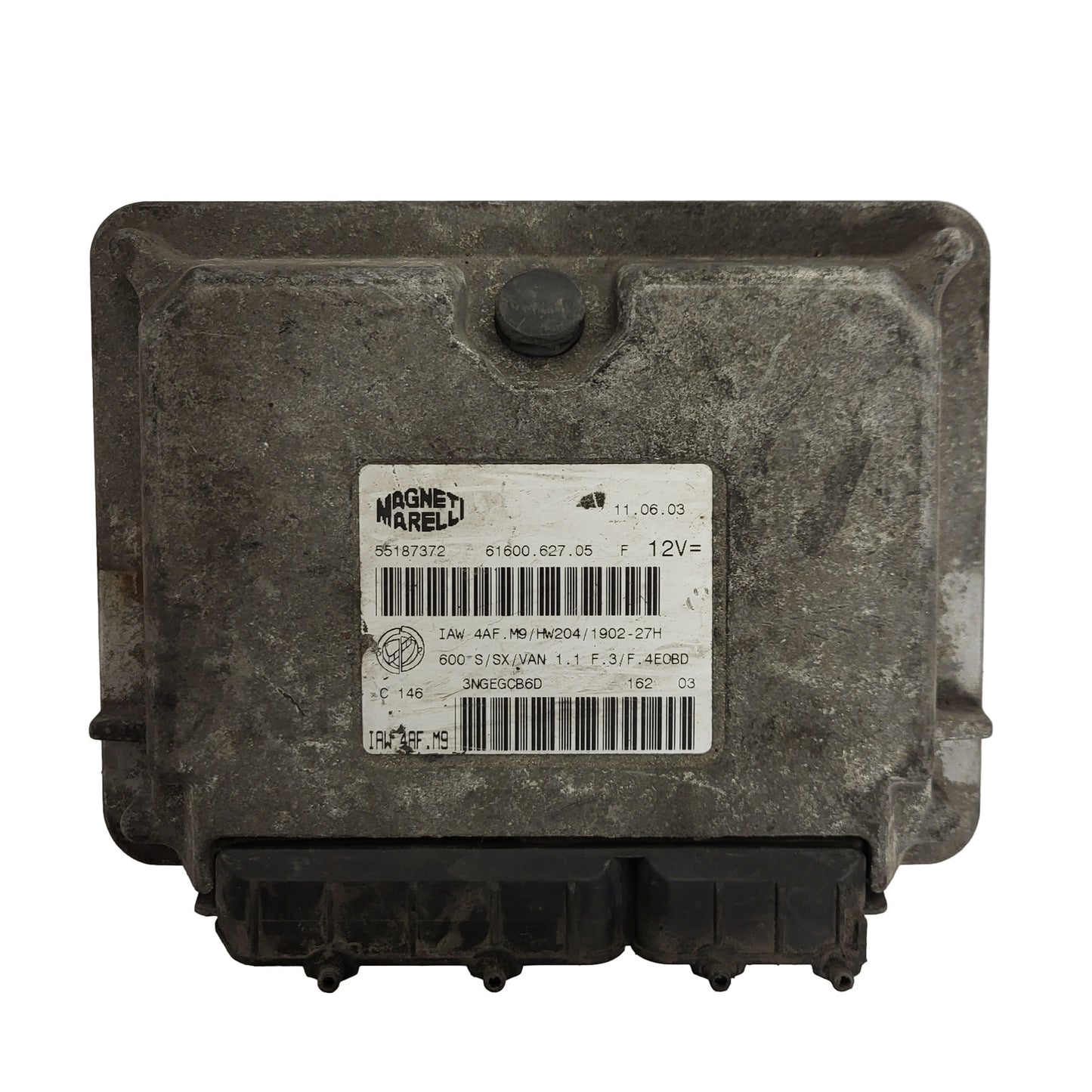 Fiat Seicento 600 ECU / 55187372 / IAW 4AF.M9 / 61600.627.05 / HW204 / MAGNETI MARELLI