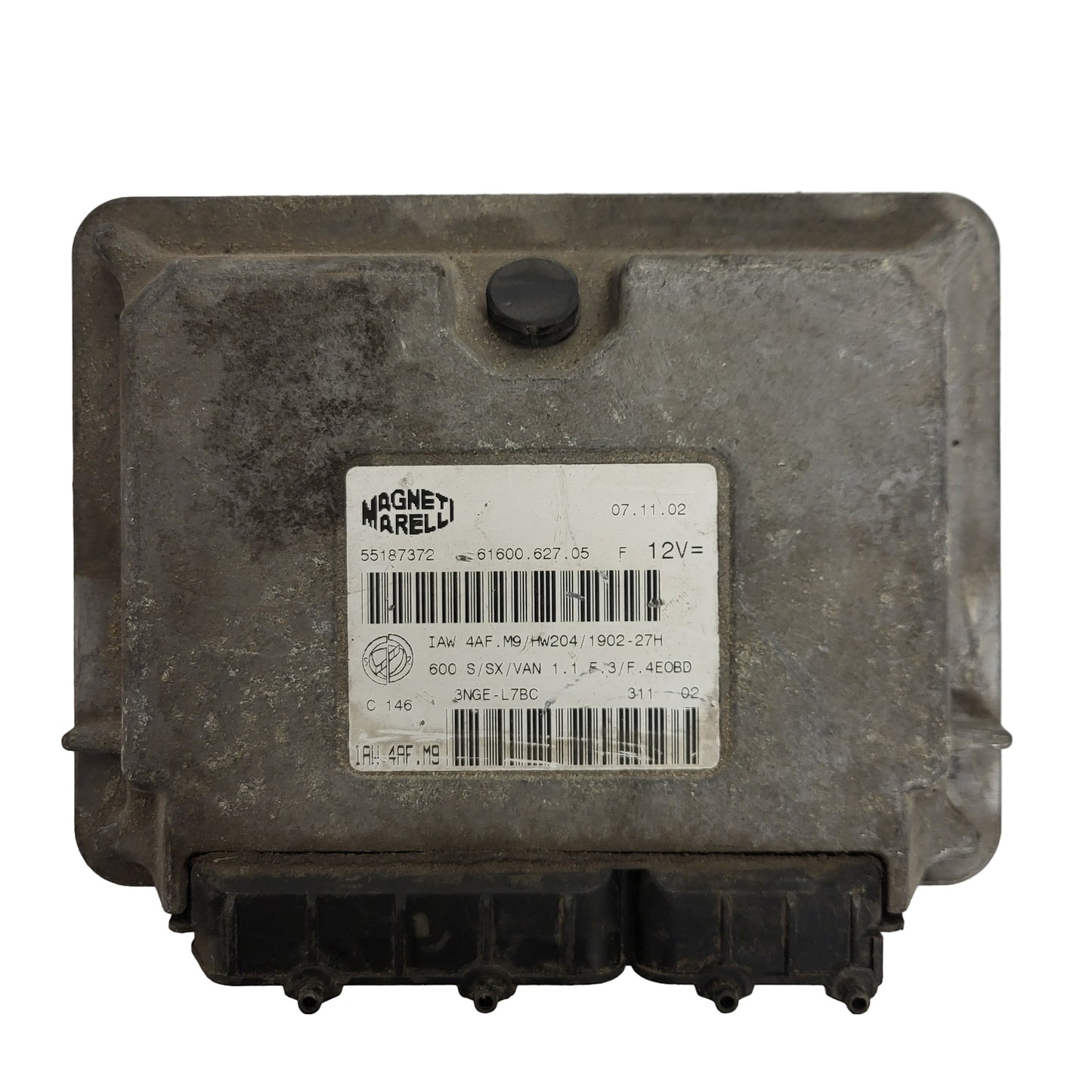 Fiat Seicento 600 ECU / 55187372 / IAW 4AF.M9 / 61600.627.05 / HW204 / MAGNETI MARELLI