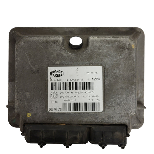 Fiat Seicento 600 ECU / 55187372 / IAW 4AF.M9 / 61600.627.05 / HW204 / MAGNETI MARELLI