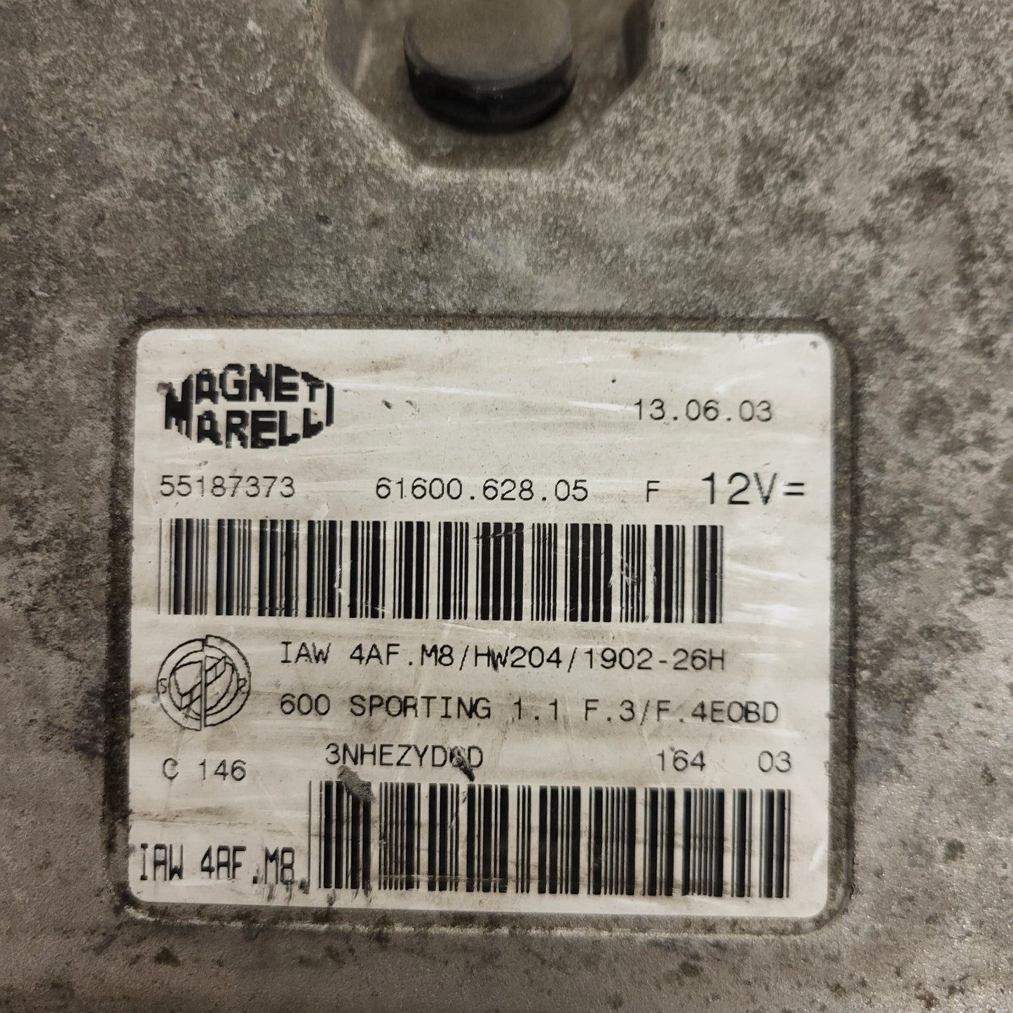 FIAT 600 SEICENTO SPORTING 1.1 EECU / IAW 4AF.M8 / 55187373 / HW204 / 61600.628.05