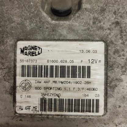 FIAT 600 SEICENTO SPORTING 1.1 EECU / IAW 4AF.M8 / 55187373 / HW204 / 61600.628.05