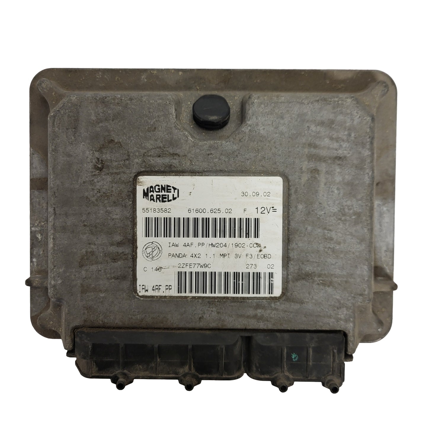 FIAT PANDA 1.1 ECU / 55183582 / IAW 4AF.PP / 61600.625.02 / HW204 / MAGNETI MARELLI