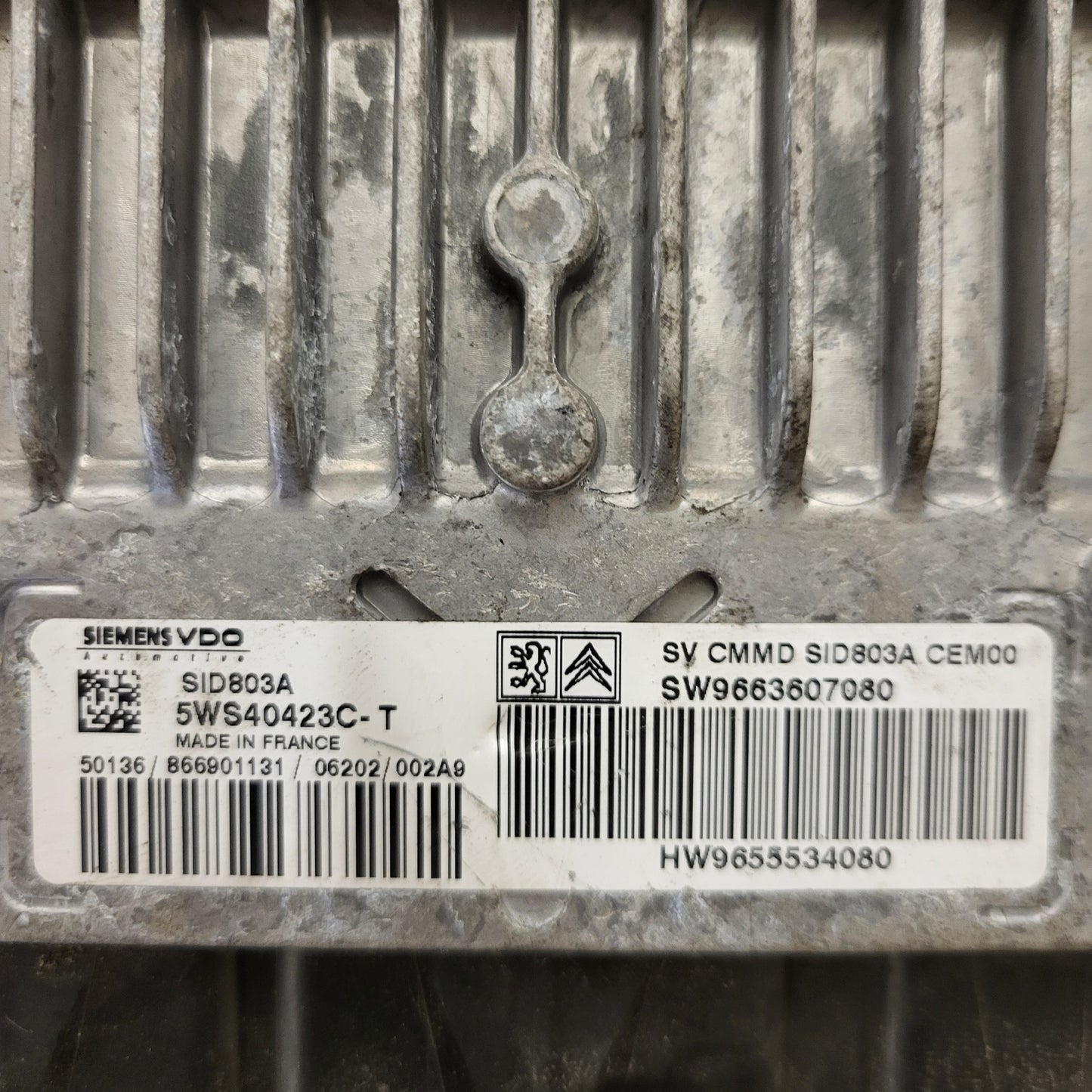 PEUGEOT 407 ECU / 5WS40423C-T / 9663607080 / 9655534080 / SID803A / SIEMENS