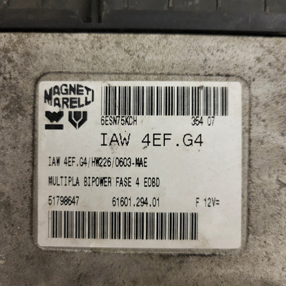 FIAT MULTIPLA ECU IAW 4EF.G4 / 51798647 / 61601.294.01 / HW226 / MAGNETI MARELLI