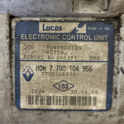 RENAULT ECU / R04080012G / HOM 7700104965 / 7700108570 / DCN DRG / LUCAS