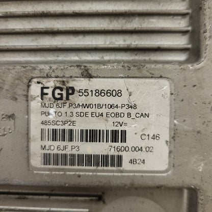 Fiat Punto 1.3 ECU / 55186608 / MJD 6JF.P3 / HW01B / MAGNETI MARELLI