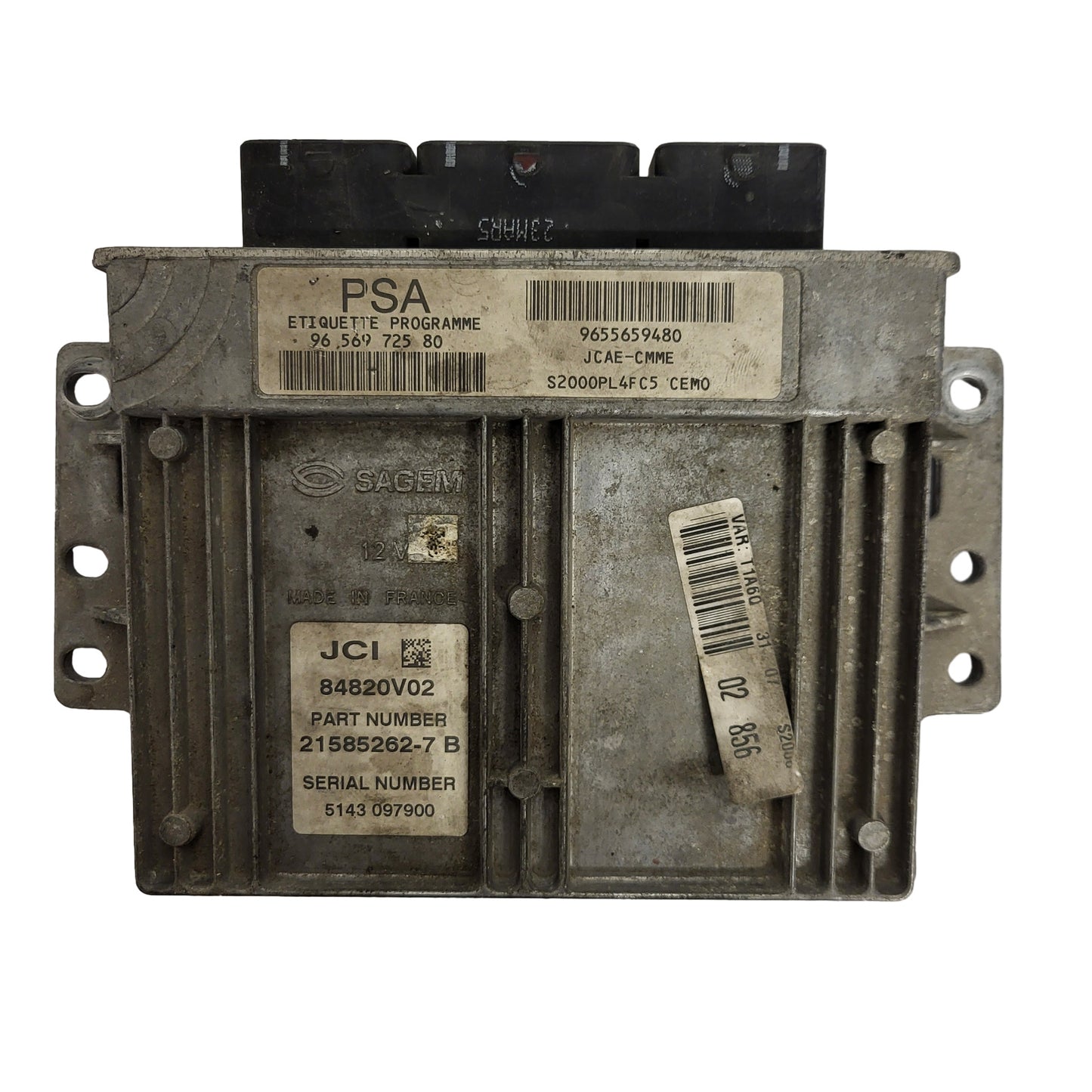 PEUGEOT 206 ECU / 9656972580 / 21585262-7 / 21585262-7A / 9655659480 / JCAE-CMME