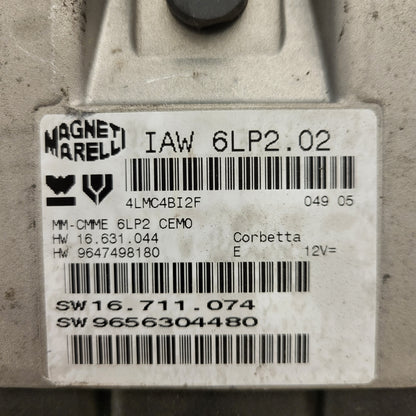 PEUGEOT 206 ECU / IAW 6LP2.02 / 9656304480 / 9647498180 / MAGNETI MARELLI