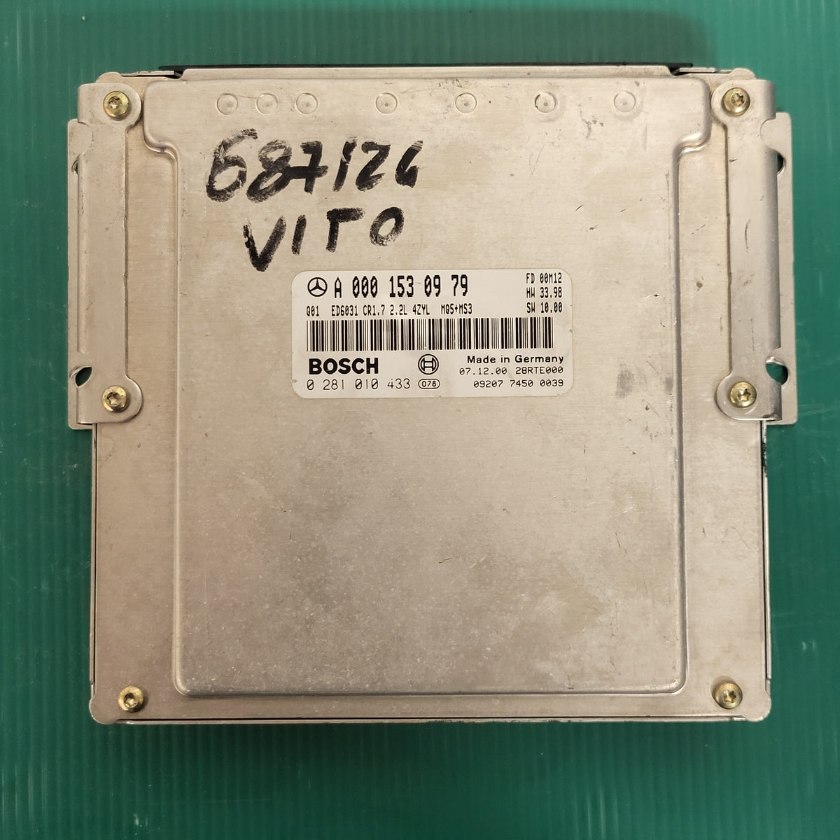 MERCEDES VITO W638 ECU / A0001530979 / 0281017862 ED6031 CR1.7 2.2L 4ZYL MQ5+MS - C04-14 - 1