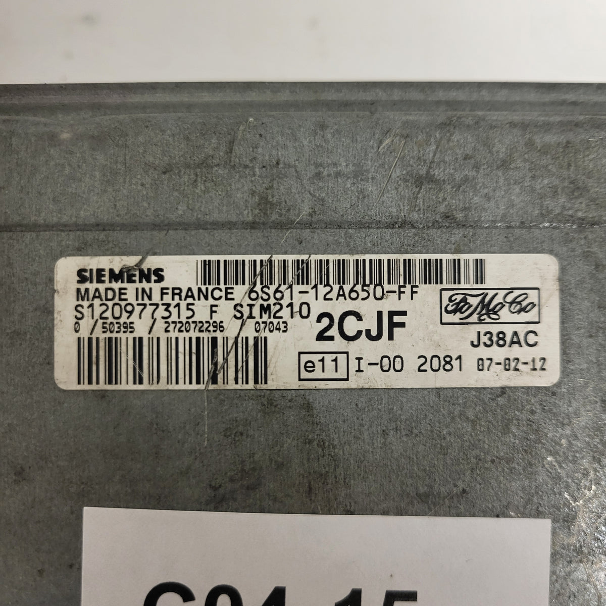FORD FIESTA ECU / 6S61-12A650-FF / S120977315F / 2CJF / SIM210 - C04-15 - 2