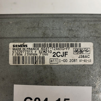 FORD FIESTA ECU / 6S61-12A650-FF / S120977315F / 2CJF / SIM210 - C04-15 - 2