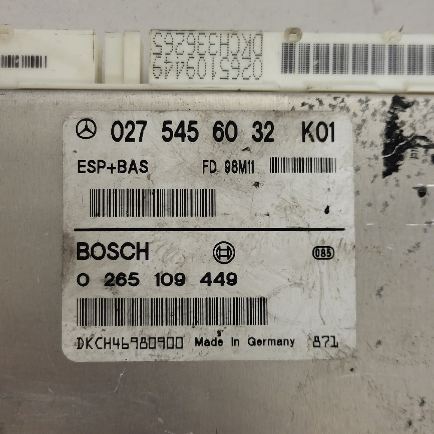 Mercedes a class ecu / 0265109449 / 0275456032 / BOSCH