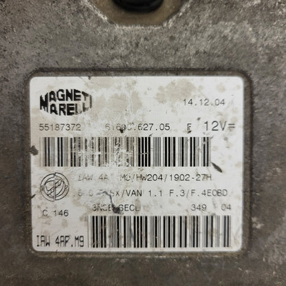 Fiat Seicento 600 ECU / 55187372 / IAW 4AF.M9 / 61600.627.05 / HW204 / MAGNETI MARELLI
