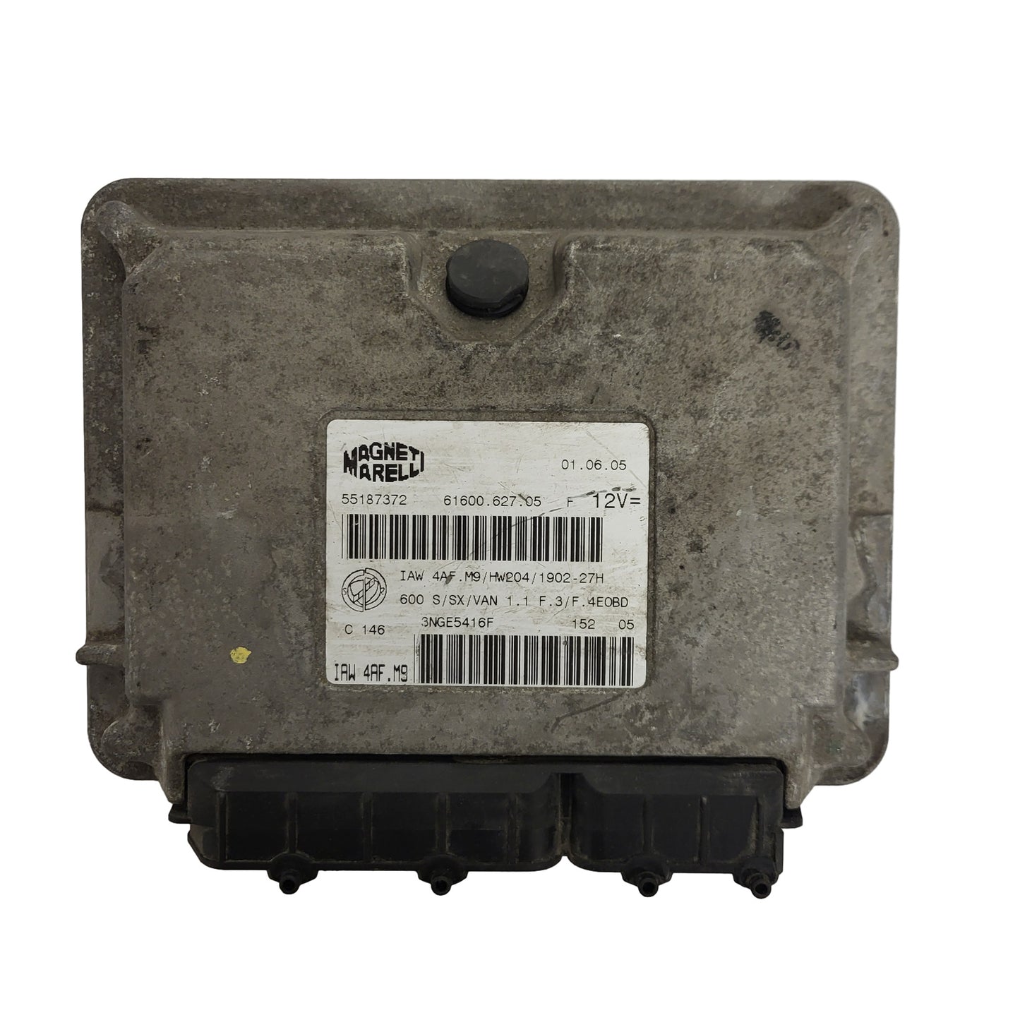 Fiat Seicento 600 ECU / 55187372 / IAW 4AF.M9 / 61600.627.05 / HW204 / MAGNETI MARELLI