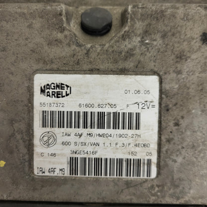 Fiat Seicento 600 ECU / 55187372 / IAW 4AF.M9 / 61600.627.05 / HW204 / MAGNETI MARELLI