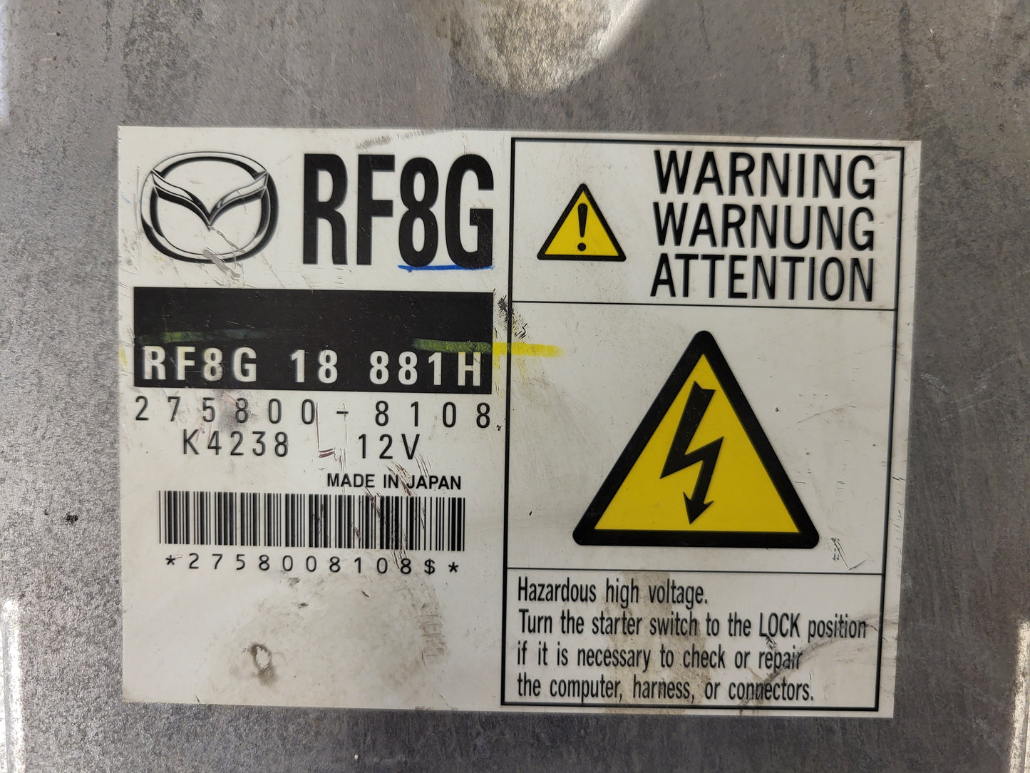 MAZDA 6 2.0D ECU / RF8G18881H / RF8G 275800-8108 /