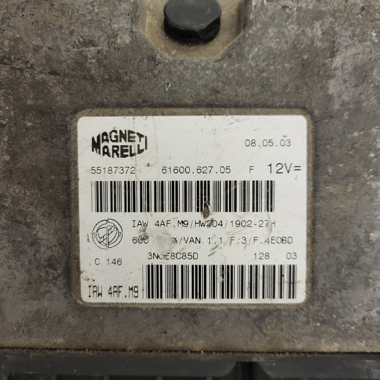 Fiat Seicento 600 ECU / 55187372 / IAW 4AF.M9 / 61600.627.05 / HW204 / MAGNETI MARELLI