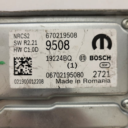 FIAT ALFA MODULE ECU / NRCS2 / 670219508 / 19224BQ / SW R2.21 / HW C1.0D / BOSCH MOPAR