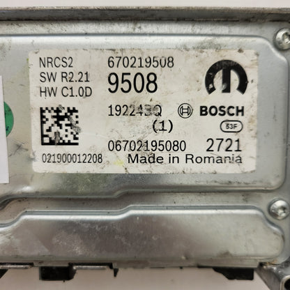 FIAT ALFA MODULE ECU / NRCS2 / 670219508 / 19224BQ / SW R2.21 / HW C1.0D / BOSCH MOPAR