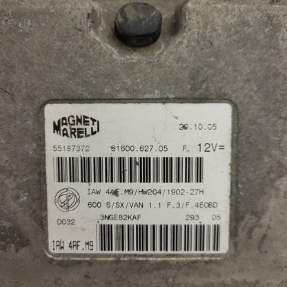 Fiat Seicento 600 ECU / 55187372 / IAW 4AF.M9 / 61600.627.05 / HW204 / MAGNETI MARELLI