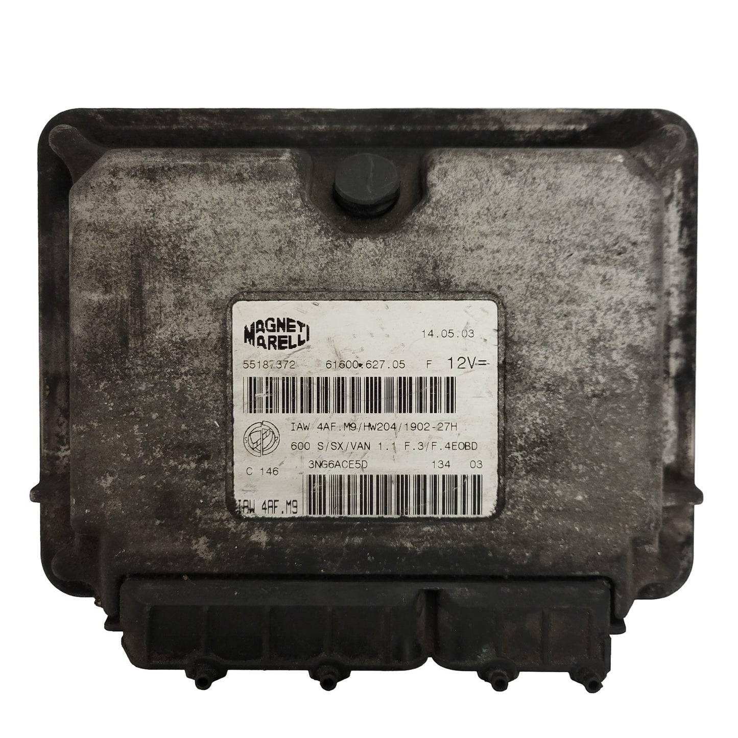 Fiat Seicento 600 ECU / 55187372 / IAW 4AF.M9 / 61600.627.05 / HW204 / MAGNETI MARELLI