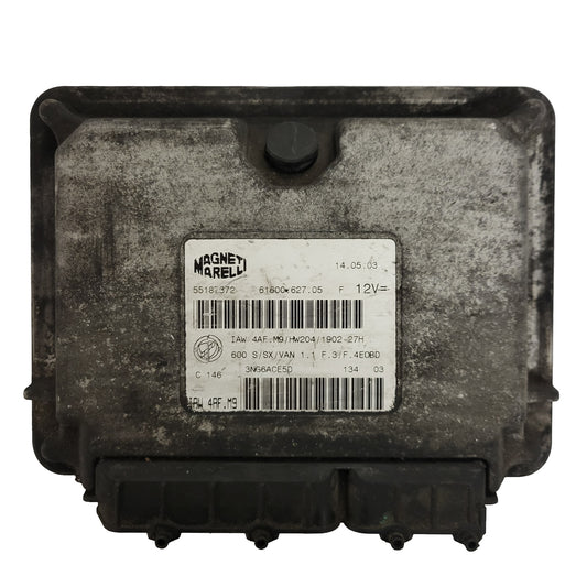Fiat Seicento 600 ECU / 55187372 / IAW 4AF.M9 / 61600.627.05 / HW204 / MAGNETI MARELLI