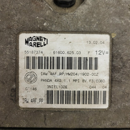 FIAT PANDA 1.1 ECU / 55187374 / IAW4AF.PP / HW204 / 61600.625.03 MAGNETI MARELLI