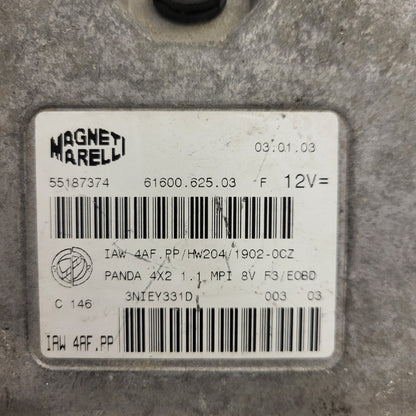 FIAT PANDA 1.1 ECU / 55187374 / IAW4AF.PP / HW204 / 61600.625.03 MAGNETI MARELLI