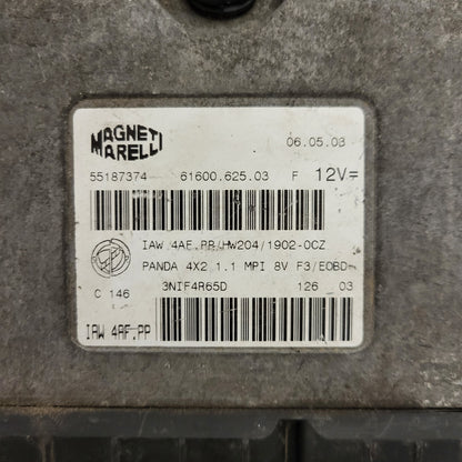 FIAT PANDA 1.1 ECU / 55187374 / IAW4AF.PP / HW204 / 61600.625.03 MAGNETI MARELLI