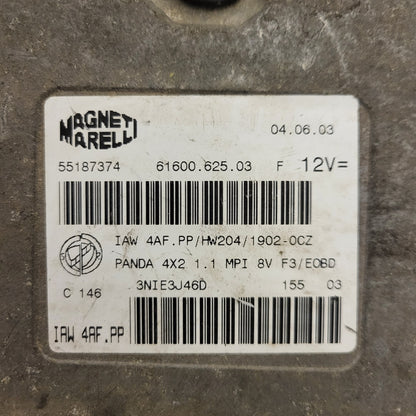 FIAT PANDA 1.1 ECU / 55187374 / IAW4AF.PP / HW204 / 61600.625.03 MAGNETI MARELLI