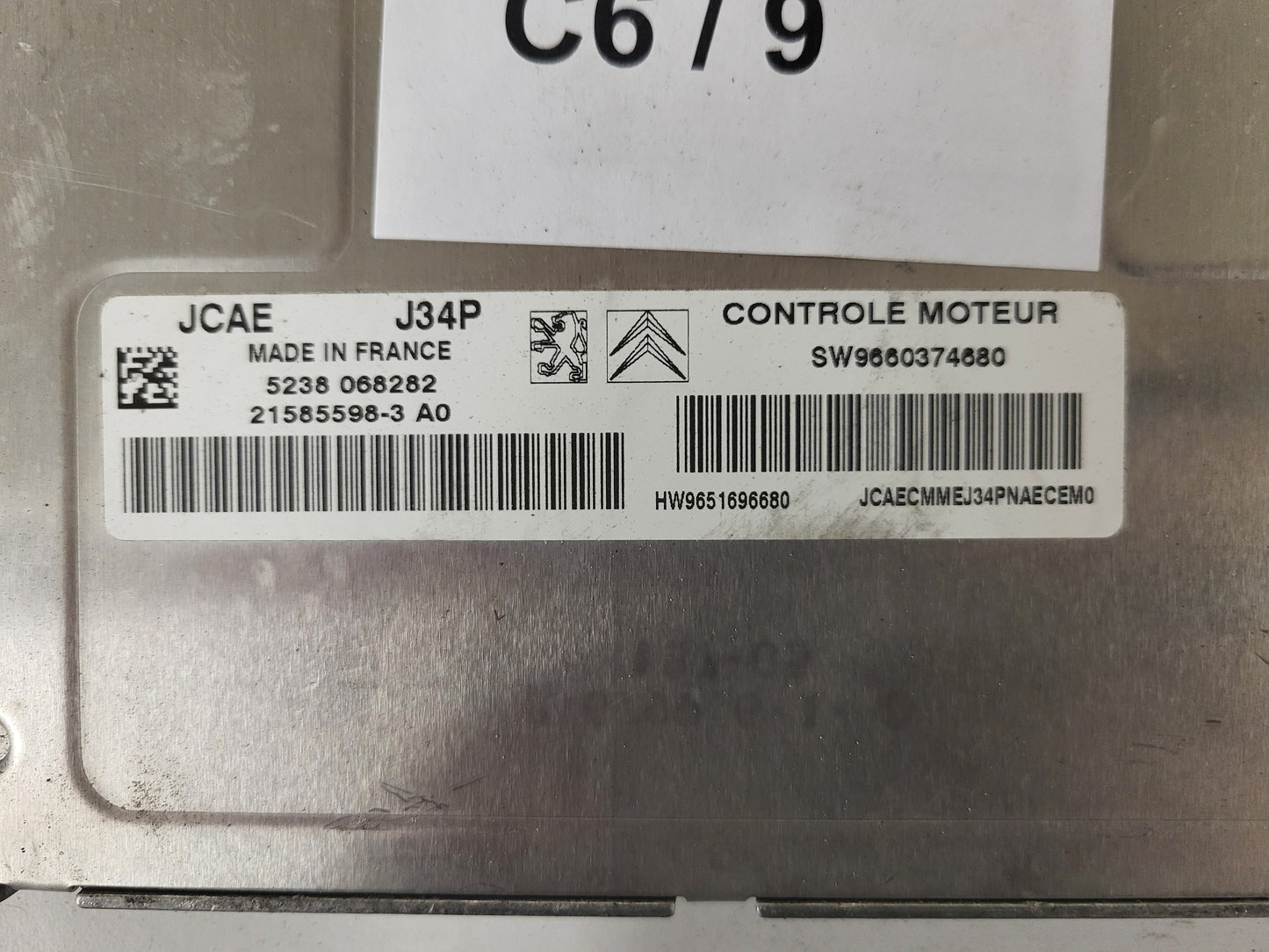 PEUGEOT CITROEN ECU / J34P / 21585598-3 / SW9660374680 / HW9651696680 VALEO