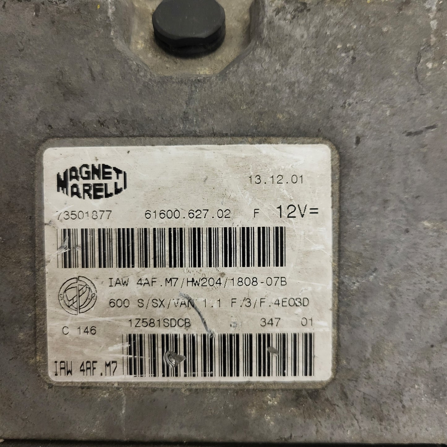 Fiat 600 1.1 ECU / IAW 4AF.M7 / 73501877 / HW204 / 61600.627.02