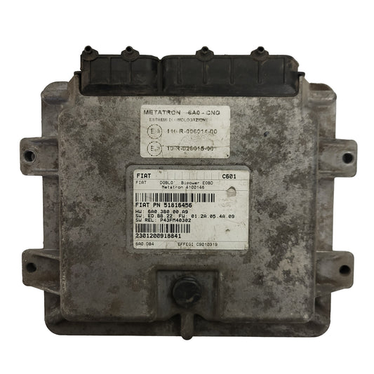 FIAT DOBLO BIPOWER ECU / 51816456 / 4100146 / 6A03B000A9 / METATRON