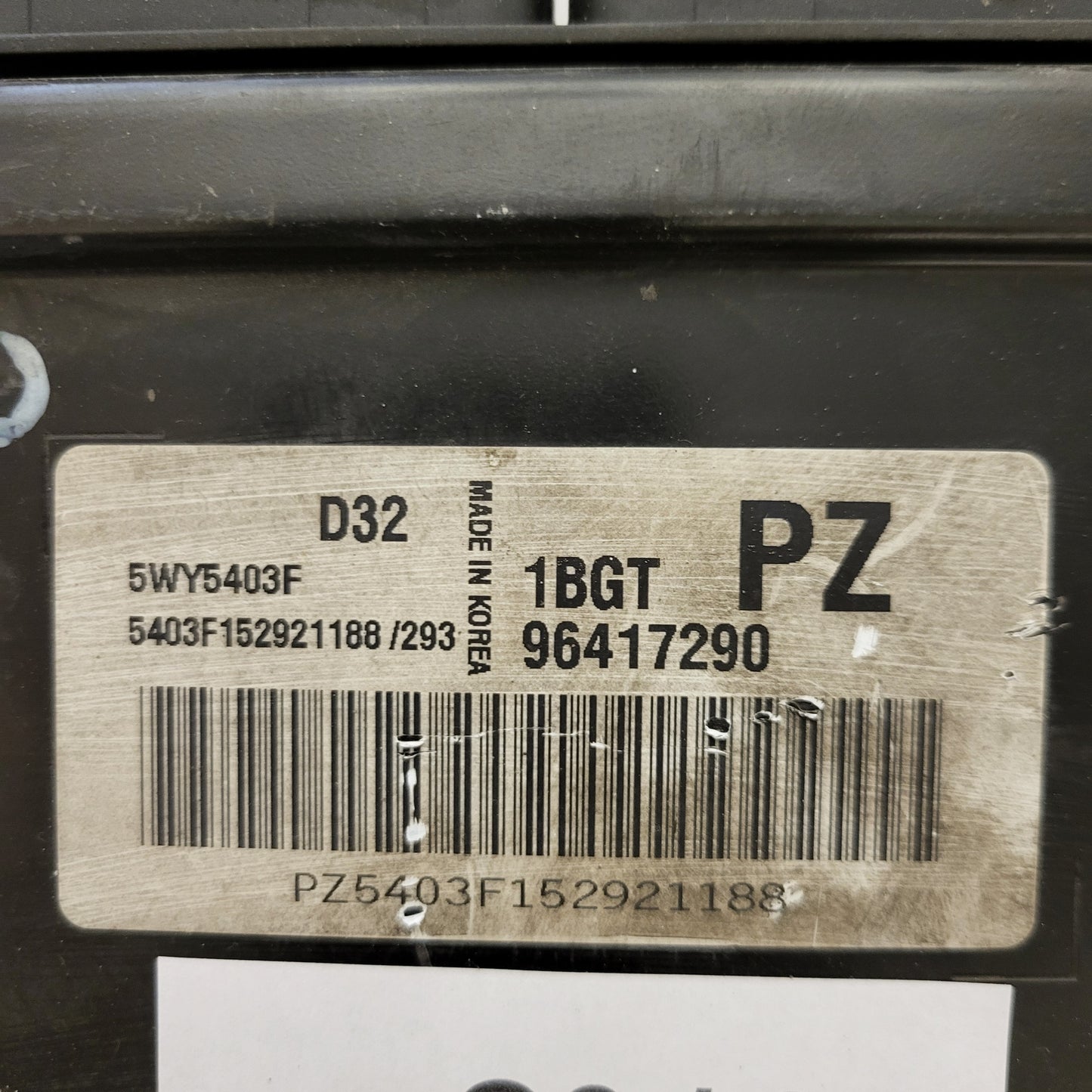 CHEVROLET DAEWOO MATIZ  ECU / 96417290 / 1BGT / PZ / 5WY5403F