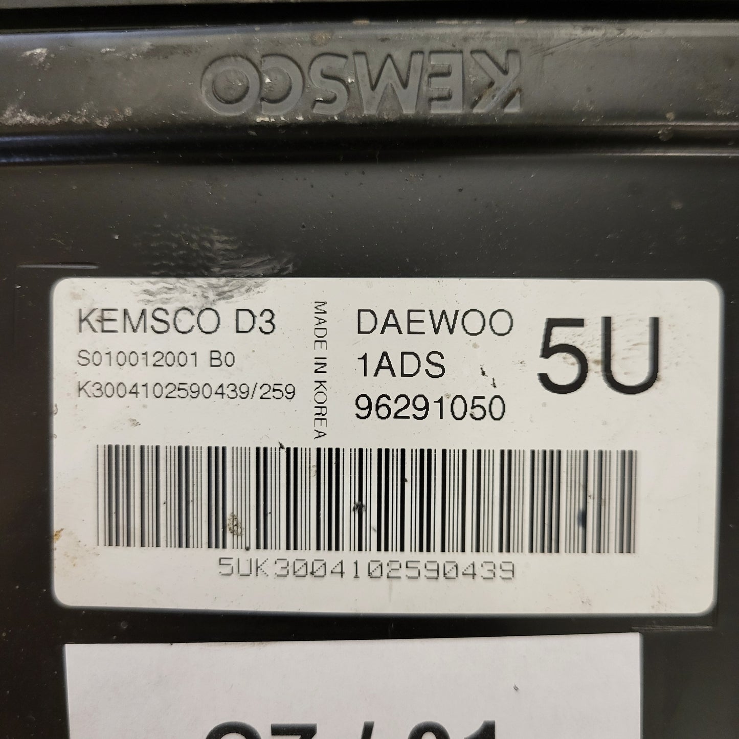 DAEWOO MATIZ ECU / 96291050 / S010012001 / S010012001B0 / 1ADS / KEMSCO