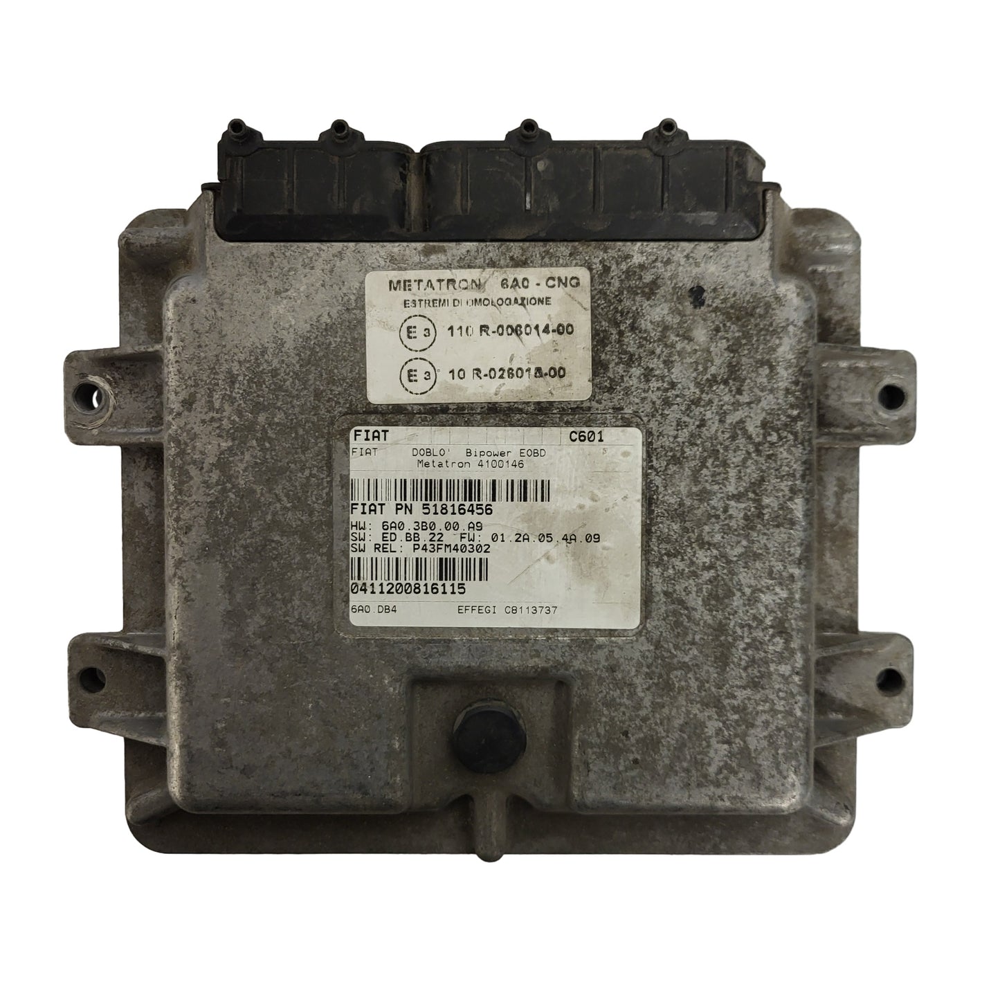 FIAT DOBLO BIPOWER ECU / 51816456 / 4100146 / 6A03B000A9 / METATRON