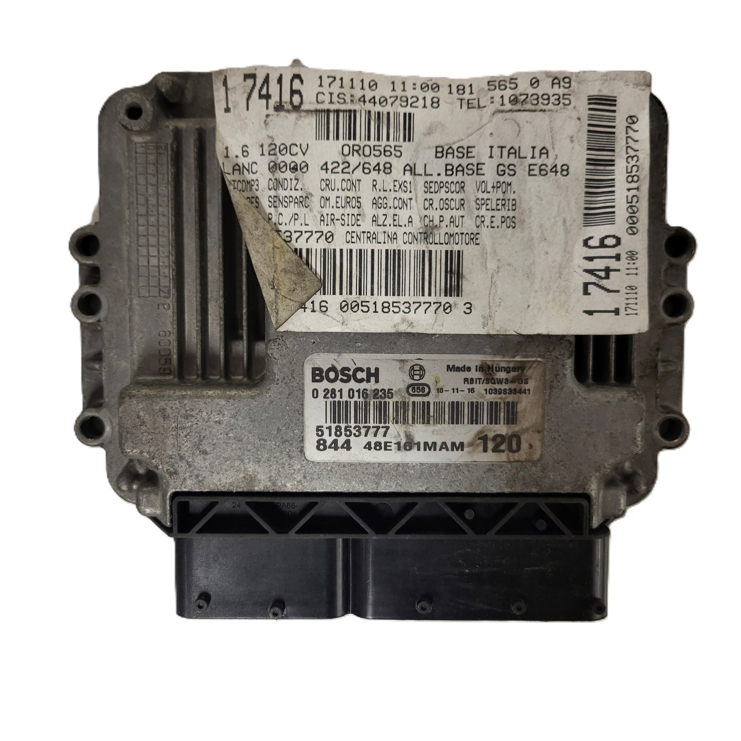 LANCIA DELTA ECU / 0281016235 / 51853777 / 1039S33441 / BOSCH