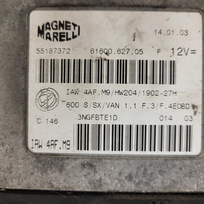 Fiat Seicento 600 ECU / 55187372 / IAW4AF.M9 / 61600.627.05 / MAGNETI MARELLI