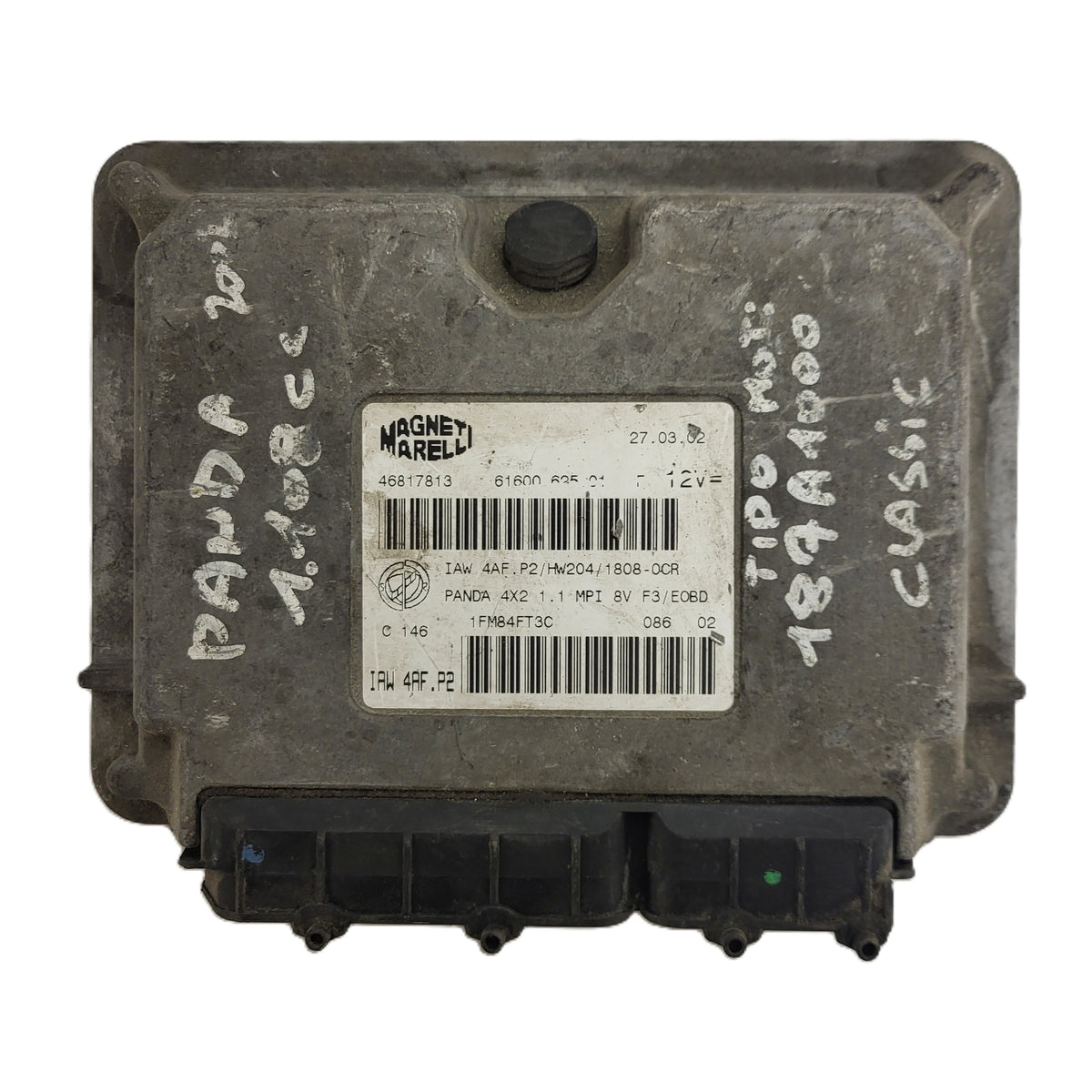 FIAT PANDA 1.1 ECU / 46817813 / IAW 4AF.P2 / 61600.625.01 / HW204 / MAGNETI - C09-05 - 1