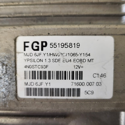 LANCIA Y 1.3 ECU / 55195819 / MJD6JF.Y1 / HW01C / 71600.007.03 MAGNETI MARELLI