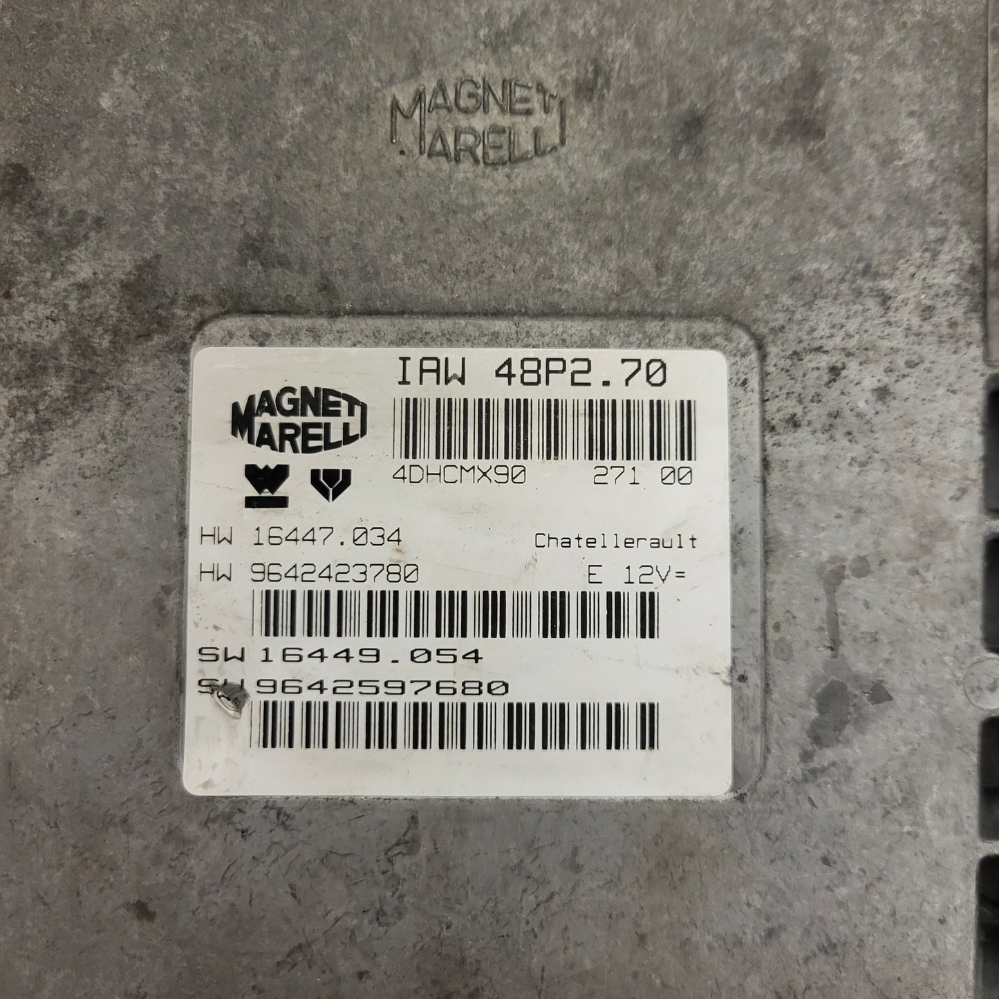 PEUGEOT 206 ECU / IAW 48P2.70 / 9642597680 / 9642423780 / MAGNETI MARELLI