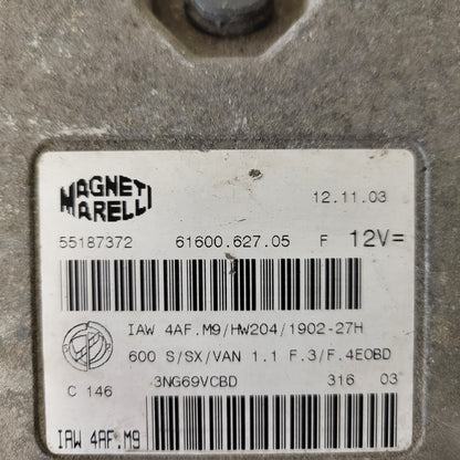 Fiat Seicento 600 ECU / 55187372 / IAW4AF.M9 / 61600.627.05 / MAGNETI MARELLI