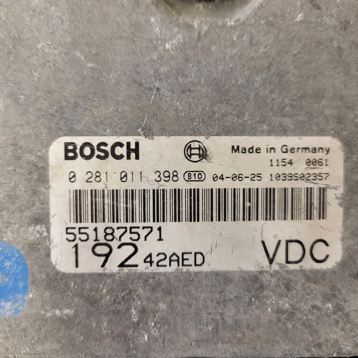 Fiat Stilo 1.9 JTD ECU / 0281011398 / 55187571 / 19242AED / 1039D02357 / BOSCH