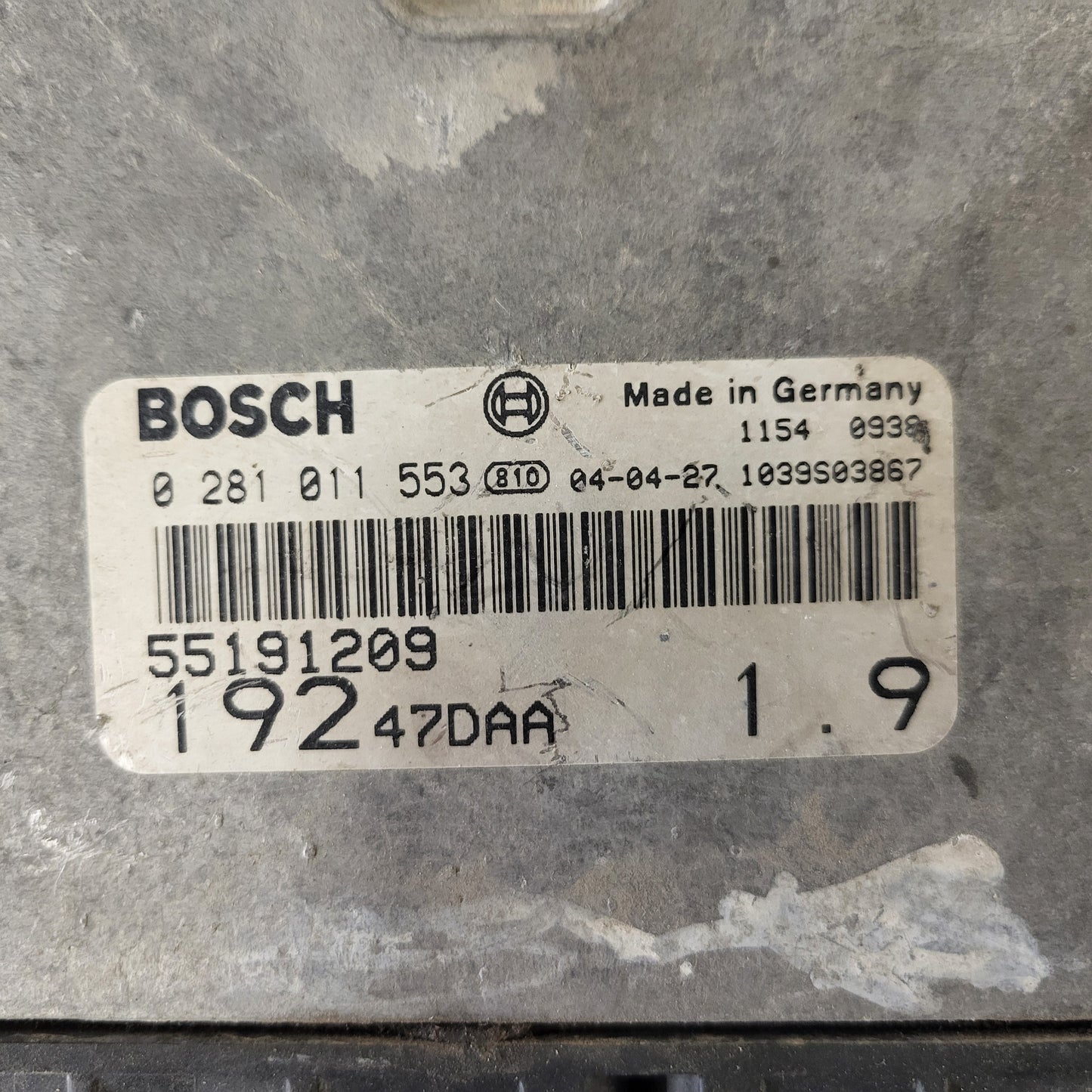 FIAT STILO 1.9 JTD ECU / 0281011553 / 55191209 / 19247DAA / BOSCH