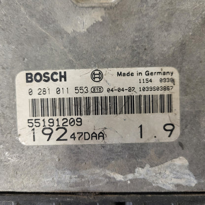 FIAT STILO 1.9 JTD ECU / 0281011553 / 55191209 / 19247DAA / BOSCH