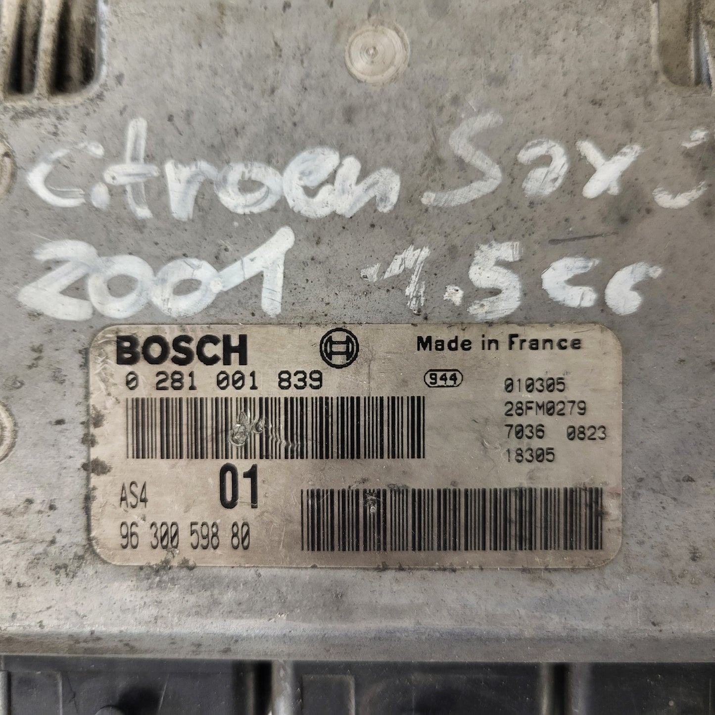 Citroen Saxo Peugeot 106 ECU / 0281001839 / 9630059880 / BOSCH