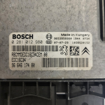 CITROEN C4 PICASSO 1.6 HDI ECU / 0281012980 / EDC16C34 / 9664617480 / BOSCH