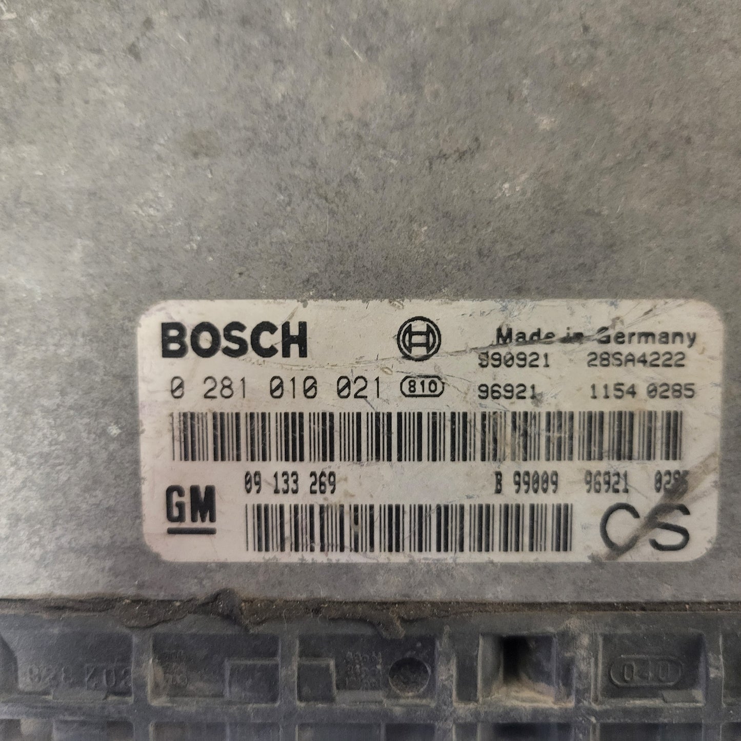 Opel Zafira ECU / 0281010021 / 09133269 / CS / BOSCH